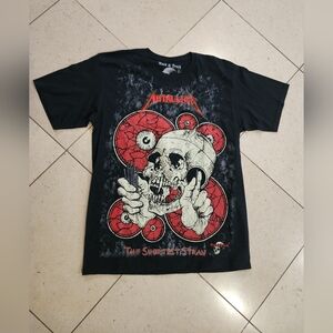 Metallica Shortest Straw Embroidered Adult Mens T-Shirt Size Large Heavy Metal